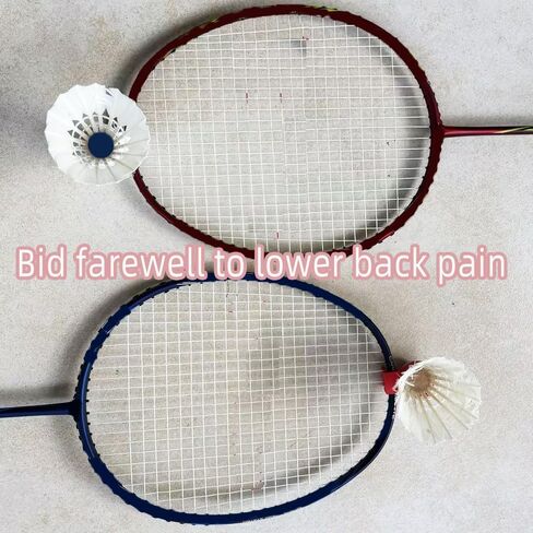 Set of 2 Badminton Ball Randomly Pick-Up Tool - Red & White, Racket-Mounted, Durable for Frequent Use in Kuwait