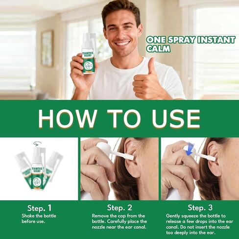 Tinnitus Ear Spray – Tinnitus Relief Spray, Natural Herbal Ear Comfort Support, Gentle Formula to Effectively Reduce Ear Noise & Promote Healthy Hearing in Kuwait
