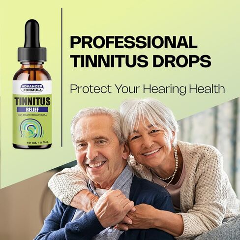 Tinnitus Ear Drops – Natural Tinnitus Relief for Ringing Ears, Effective Tinnitus Treatment to Reduce Ear Noise & Improve Hearing | Best Tinnitus Drops for Men & Women, 60ml in Saudi Arabia