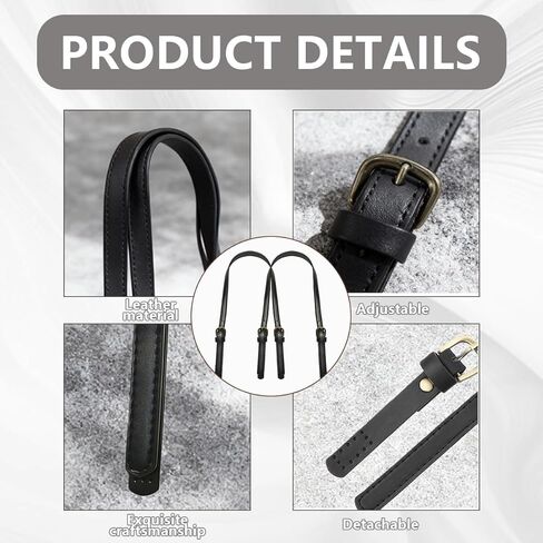 Elandy 2PCS Detachable PU Leather Shoulder Bag Straps Purse Straps Adjustable Handbags Strap Replacemenwith Adjustable Buckle in Kuwait
