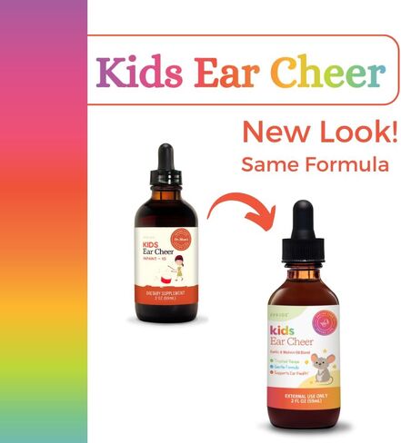 SPRIGS Kids Ear Cheer Tincture to Support Healthy Ears, 2 Fl Oz | Gentle Soothing Formula with Garlic Oil & Organic Mullein to Support Comfort | Easy to Use & Convenient Dropper for Children in Kuwait