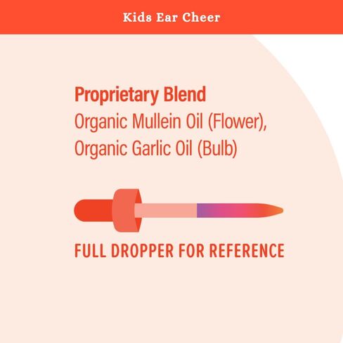 SPRIGS Kids Ear Cheer Tincture to Support Healthy Ears, 2 Fl Oz | Gentle Soothing Formula with Garlic Oil & Organic Mullein to Support Comfort | Easy to Use & Convenient Dropper for Children in Kuwait