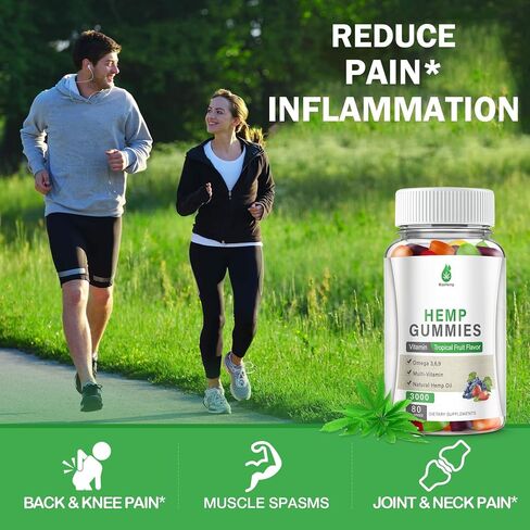 (1 Packs) Hemp Gummies for Sleep, Pain, Anxiety, Peace & Relaxation - High Potency Natural Hеmp Oil Infused Gummies - Natural Fruity Bear Hemp Gummy for Adults Vegan in Kuwait