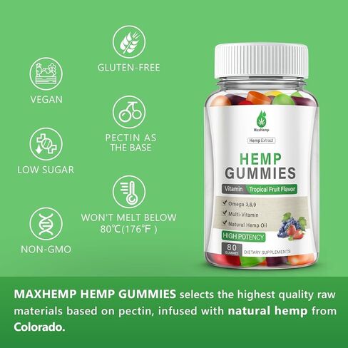 (1 Packs) Hemp Gummies for Sleep, Pain, Anxiety, Peace & Relaxation - High Potency Natural Hеmp Oil Infused Gummies - Natural Fruity Bear Hemp Gummy for Adults Vegan in Kuwait