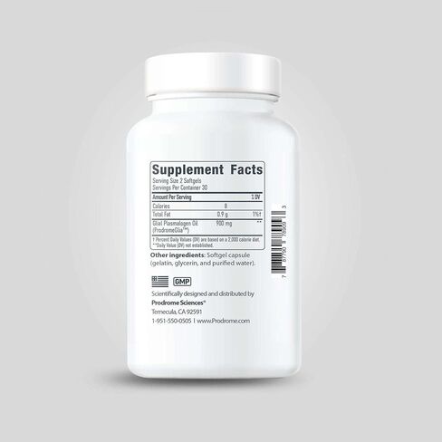 مكمل ProdromeGlia™ White Matter Plasmalogen Omega-9 لصحة الدماغ والخلوية | يدعم التركيب الهيكلي لأغشية المايلين والجهاز العصبي | 60 كبسولة هلامية in Saudi Arabia