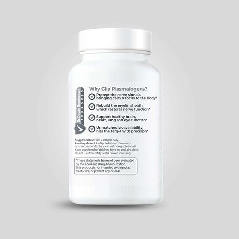 مكمل ProdromeGlia™ White Matter Plasmalogen Omega-9 لصحة الدماغ والخلوية | يدعم التركيب الهيكلي لأغشية المايلين والجهاز العصبي | 60 كبسولة هلامية in Saudi Arabia