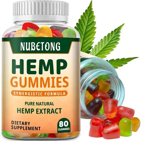Hemp Gummies for Sleep, Anxiety, Pain High Potency Extra Strength Hemp Oil Extract Organic Edible Gummy Supplement for Adult Gummy in Kuwait