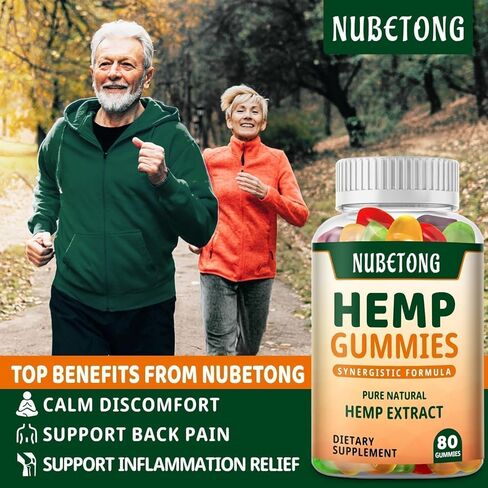 Hemp Gummies for Sleep, Anxiety, Pain High Potency Extra Strength Hemp Oil Extract Organic Edible Gummy Supplement for Adult Gummy in Kuwait