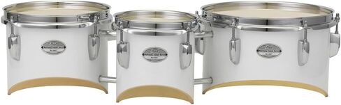 مجموعة Pearl MJT680/CXN33 Junior Marching Trio مقاس 6 بوصة × 6.5 بوصة و8 بوصة × 6.5 بوصة و10 بوصة × 6.5 بوصة وحامل مع شريط قبضة فاتر VGTB، أسود (4 عبوات) in Kuwait