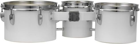 مجموعة Pearl MJT680/CXN33 Junior Marching Trio مقاس 6 بوصة × 6.5 بوصة و8 بوصة × 6.5 بوصة و10 بوصة × 6.5 بوصة وحامل مع شريط قبضة فاتر VGTB، أسود (4 عبوات) in Kuwait