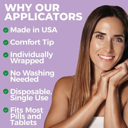 أدوات تطبيق التحميلة المهبلية من نيولايف ناتشورالز لتحاميل حمض البوريك، مقاس 0 و00 كبسولة، والحبوب والأقراص - أدوات تطبيق يمكن التخلص منها مغلفة بشكل فردي - حزمة من 28 قطعة (صنع في الولايات المتحدة الأمريكية) in Kuwait