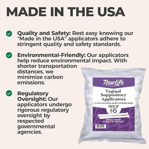 NewLife Naturals Vaginal Suppository Applicators for Boric Acid Suppositories, Size 0 & 00 Capsules, and Pills & Tablets – Individually Wrapped Disposable Applicators – Pack of 28 (Made in USA) in Saudi Arabia