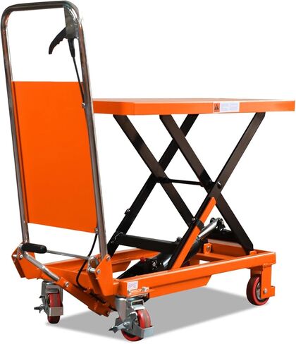 Tory Carrier Hydraulic Scissors Lift Table 330LBS Capacity, Table Cart 29.1" Lifting Height, Manual Scissor Lift Table 4 Wheels and Foot Pump, Elevating Hydraulic Cart for Material Handling in Kuwait