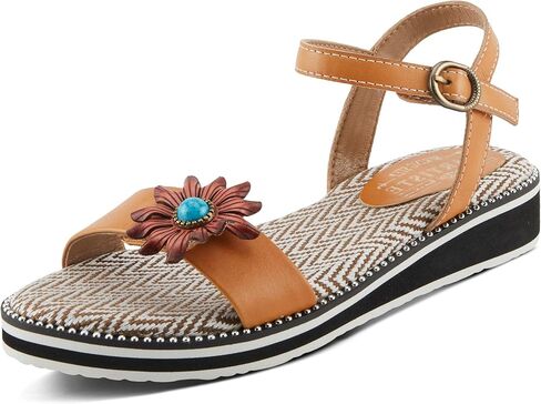 SPRING STEP L'Artiste Women's Tilton-صندل الأزهار غير الرسمي غير المرسوم باليد in Kuwait