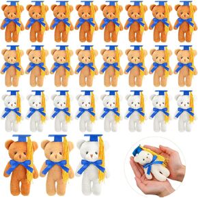 Sotiff 24 PCS Mini Graduation Bear Plush Gift Potted Animal مع هدية CAP لها ، من أجله ، من فئة 2025 التخرج حاضرًا للمدرسة الثانوية للكلية للحصول على زخارف عيد الميلاد في سلسلة مفاتيح DIY (3 ألوان) in Kuwait