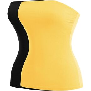 MixMatchy Women's Casual Basic Strapless Tops Long Bandeau Tube Top Stretchy Undershirt 2PACK in Kuwait