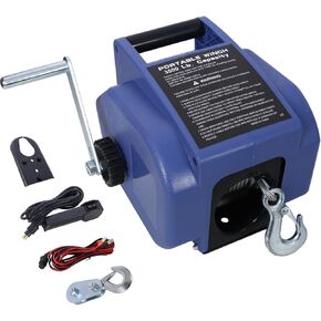 12V 3500lbs Trailer Winch Blue Plastic Electric & Manual Operation Boats Trailers Outdoor Use in Saudi Arabia