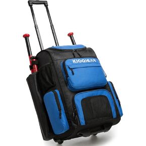 حقيبة بيسبول دوارة بعجلات، حقيبة كرة لينة كبيرة مع خطاف سياج لـ 4 مضارب ومعدات، حقيبة مضرب بيسبول خفيفة الوزن مع حجرة للأحذية. in Kuwait
