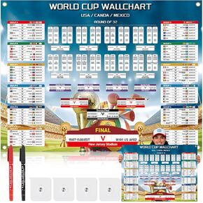 RUIZHUO World Cup Poster 2026 Large World Cup Schedule Poster 48 Team Collection 2026 Soccer Schedule Banner Final Round Wall Chart Backdrop Decor for Soccer Fans Gifts 24x33 Inch oxford fabric in Kuwait