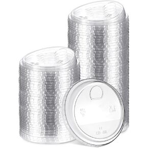 50 قطعة من الأغطية البلاستيكية الشفافة الخالية من القش تناسب أكواب الشرب الباردة أو القهوة أو البيرة أو الكوكتيل أو النبيذ أو المشروبات (شفافة، 98 مم) in Kuwait