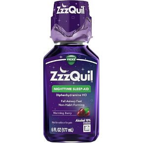 ZzzQuil Vicks Nighttime Sleep-Aid Liquid Warming Berry Flavor - 6 Oz, 2 Pack in Kuwait