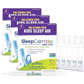 Boiron SleepCalm Kids Liquid Doses -15 Count (Pack of 3) Bundle with Pen - Sleep Aid for Deep, Relaxing, Restful Nighttime Sleep - Melatonin-Free and Non Habit-Forming in Kuwait