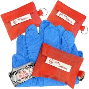 MCR Medical CPR Mask Keychain with Nitrile Gloves (Pack of 3) in Kuwait