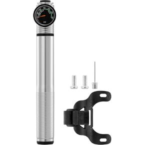 Mini Bike Pump with Gauge 300 PSI High Pressure - Manual Hand Pump for Bicycle Tires & MTB Suspension, Presta/Schrader Dual Valve, Ultra-Compact Frame Pump (7.1 Inch, 3.2oz in Kuwait