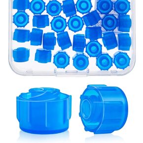 100 Pcs Syringe Tip Caps with Storage Box - Fits Luer Lock & Luer Slip Syringes Cap, Easy Dispensing for Feeding Tubes & Lab Use, Non-Sterile, Blue in Kuwait