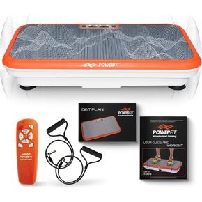 Power Fit Vibration Plate Exercise Machine, Powerfit Elite Vibration Platform, Power Plate, Body Vibration Plate for Lymphatic Drainage, Body Shaker Weight Loss - Remote, Resistance Bands & Diet Plan in Kuwait