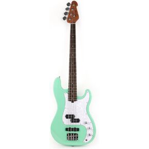 Fojill Cool Shape Full Size Standard Electric Bass Guitar Four 4 String Right Hand Handed Basswood Body European Maple Neck Genuine Rosewood Fretboard Fingerboard with Gig Bag Strap Cable(FCB-60BK) in Kuwait