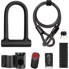 Bike U Lock with 113dB Alarm System, Heavy Duty Bike Lock with 4ft Security Cable & 17mm Shackle Bicycle Lock Mounting Bracket 3 Keys, IP65 Waterproof Anti-Theft U Lock for Electric Bikes, Scooter in Kuwait