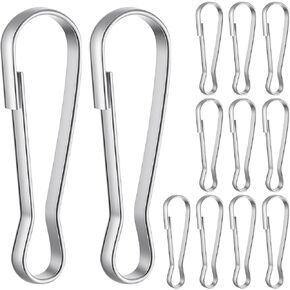 Metal Spring Hooks, 12 Pcs Durable Stainless Steel Spring Hooks Buckles for Flags Replacement Halyard Hanging Clips, Flag Clips for Flagpole, Bird Feeders, Keychain, Backpack, Camping Accessories in Kuwait