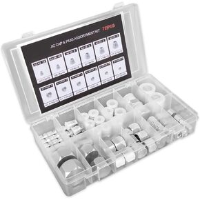 طقم قابس وغطاء 72 قطعة JIC 37 درجة، تركيبات خرطوم هيدروليكي بخيوط مضيئة، مجموعة تركيب أنابيب من الصلب الكربوني، طقم مقابس وأغطية هيدروليكية بخيوط دقيقة، مقاس 4 6 8 10 12 16 in Kuwait