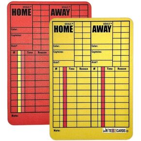 WRITEonCARDS بطاقات حكم قابلة لإعادة الكتابة لكرة القدم، مجموعة بطاقات قياسية حمراء وصفراء in Kuwait