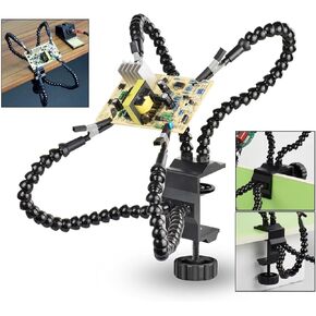 LEAHY The Third Hand Soldering Third Hand Tool with USB 3X LED Illuminated Magnifier PCB Repair Fixture Holder Welding Tools Soldering Helping Hands (Color : SN4SB-BK, Size : 3X_55MM) in Kuwait