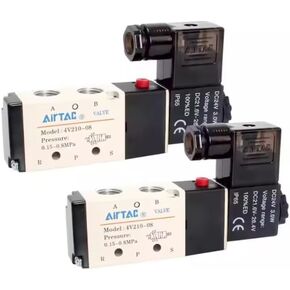 AirTAC 4V110-06 4V210-08 4V310-10 4V410-15 Pneumatic Electric Solenoid Valve Direction Control Solenoid Valve 12V 24V 110V 220V (4V410-15, AC24V) in Kuwait