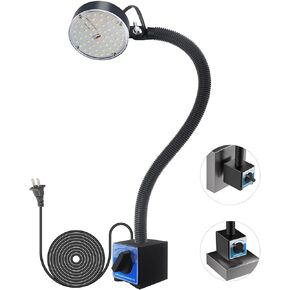 ضوء عمل مغناطيسي، ضوء آلة LED، ضوء عمل بقاعدة مرنة ومغناطيسية، مصباح أدوات متجر للمخرطة، مقعد العمل، آلة الخياطة، المنشار الحزامي، الإضاءة الصناعية، 2000 لومن، أسود in Kuwait