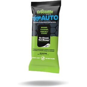 مناديل تنظيف أوتوماتيكية من قماش التمساح - 10 XL (15 بوصة × 10 بوصة) مناديل يمكن التخلص منها لإزالة شحوم محرك السيارة وتفصيل الجسم وتنظيف الإطارات - تقطع الشحوم والزيوت والمواد اللاصقة على اليدين والأدوات والأجزاء والمزيد in Kuwait