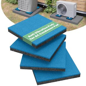 4 Pack Rubber Anti Vibration Pads for AC Condenser Pad, 8'' X 8'' X 3/4" Heavy Duty Vibration Damping Isolator Mats, Odorless Sound Isolation Mats for Mini Split Pad, Equipment Pad in Kuwait