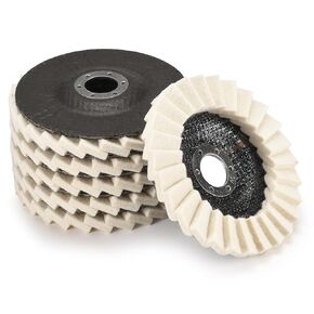 Wool Flap Buffing Wheel Pad Wool Polishing Wheel Felt Polishing Flap Discs 5 inch for Angle Grinder, Stainless Steel, Marble, Stone, Furniture, Car Wax for Surface Finishing and Restoration 6pcs in Saudi Arabia