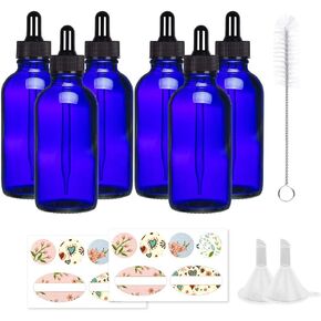 STAERSIDE 42-Pack 4 oz Amber Glass Dropper Bottles, Leakproof & Durable for Essential Oils & Craft Use, Complete Kit with Funnel, Brush, Labels, Extra Droppers & Measuring Cup in Kuwait