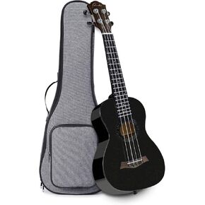 Ranch Tenor Ukulele 26 inch Ukelele Professional Small Hawaiian Guitar Maple Top and Side and Back Glossy Ukalalee Bundle Gig bag - Black in Kuwait