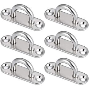 Pad Eye Hook 6Pcs 5mm Eye Plate Oblong Pad Staple Ring Hook Hardware Boating Equipment in Kuwait