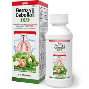 Menper Jarabe Berro y Cebolla DM – Herbal Cough Suppressant and Expectorant with Dextromethorphan, Guaifenesin, Onion, Ginger, and Honey – Natural Chest Congestion Relief – 8 Fl Oz | 1-Pack in Saudi Arabia