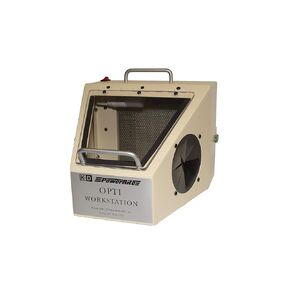 Portable Opti Workstation Cabinet - Large Viewing Window, For Laboratory Tools Sandblasting Machines, Air Blast Equipment, without Suction, 120 V AC, 11 x 8.5 x 12 Inches, 14 lbs in Kuwait