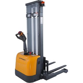 أبولوليفت مكدس كهربائي يعمل بالطاقة بالكامل مع أرجل ممتدة، سعة 3300 رطل، ارتفاع رفع 138 بوصة، شاحنة رفع مناولة المواد الكهربائية بالكامل، مع شوكات قابلة للتعديل in Kuwait