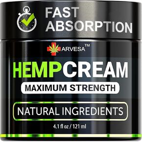 Hemp Cream - Maximum Strength Lotion - Gel with Arnica, Glucosamine, MSM, Menthol, Aloe Vera, Hemp Oil, Turmeric - Fast Absorption, Long-Lasting, Non-Greasy, Pleasant Scent, Lightweight - 4 oz in Saudi Arabia