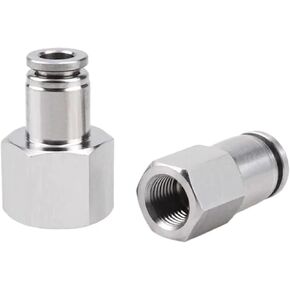 Pneumatic Connector 304 Stainless Steel PCF 1/8" 1/4" 3/8" 1/2" Thread Pneumatic Hose Pipe Quick Fitting 200Pcs(PCF4-02) in Kuwait