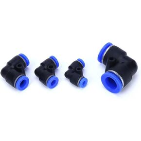 Pneumatic Fittings PV 4 6 8 10 12MM OD L Type Flow Speed Tube Plastic Connectors 100Pcs(PV10 OD10MM) in Kuwait